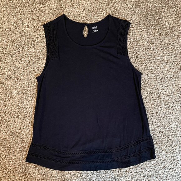 a.n.a Tops - Size XL Ana black sleeveless top with crocheted hem
